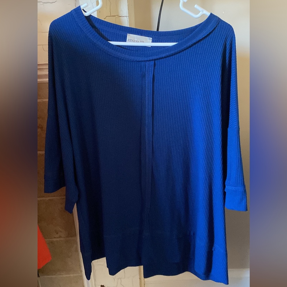 Eileen Fisher Deep Blue Long Sleeve Top